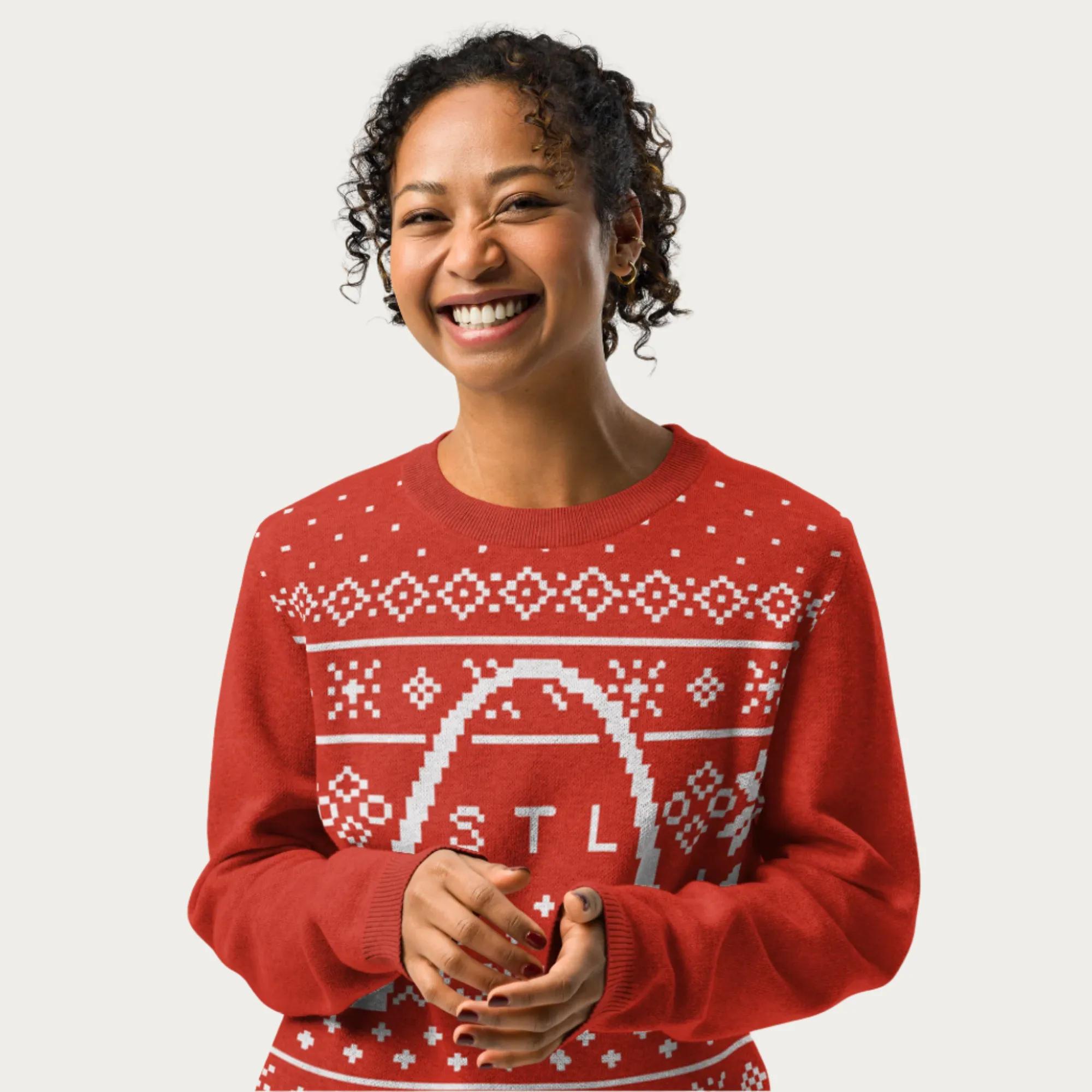 Holiday Skyline Knitted Crewneck Sweater