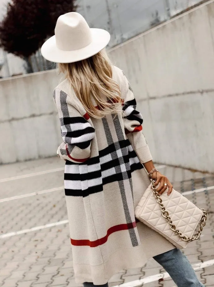 iForgirls Unique Striped Long Sleeve Cardigan