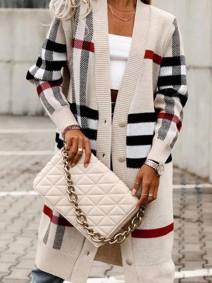 iForgirls Unique Striped Long Sleeve Cardigan