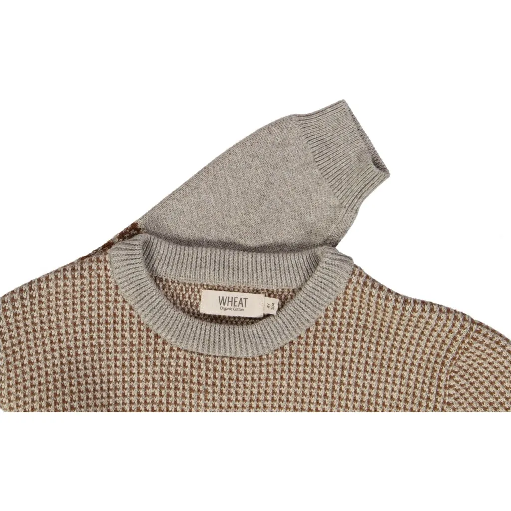 Jacquard Pullover Elias - warm grey melange