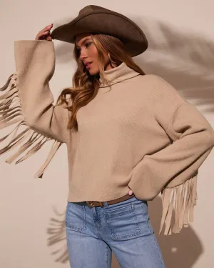 Jelena Fringe Turtleneck Sweater