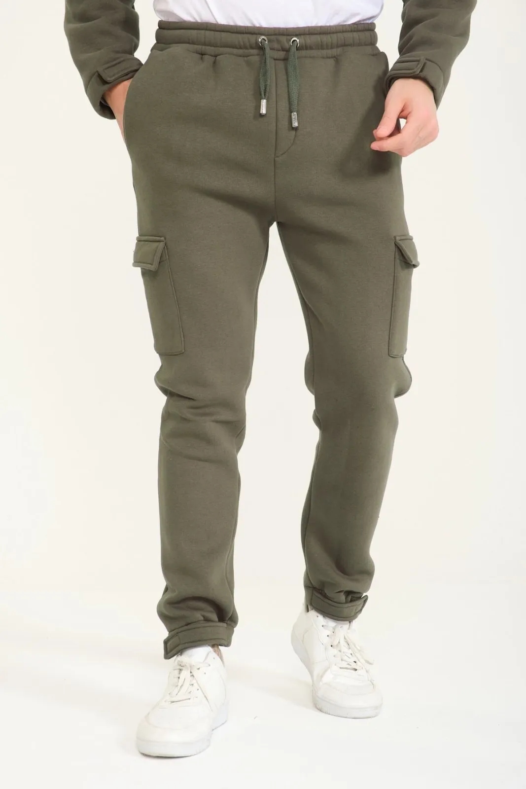 Khaki Half-Zip Hoodie & Jogger Set