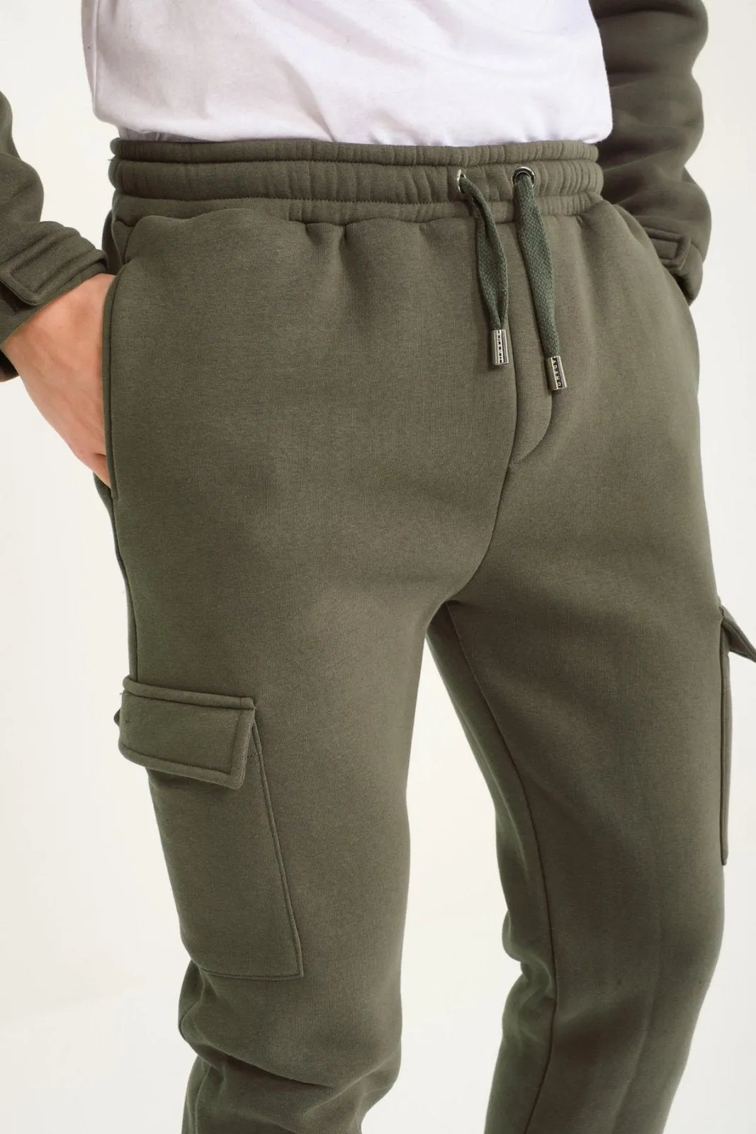 Khaki Half-Zip Hoodie & Jogger Set