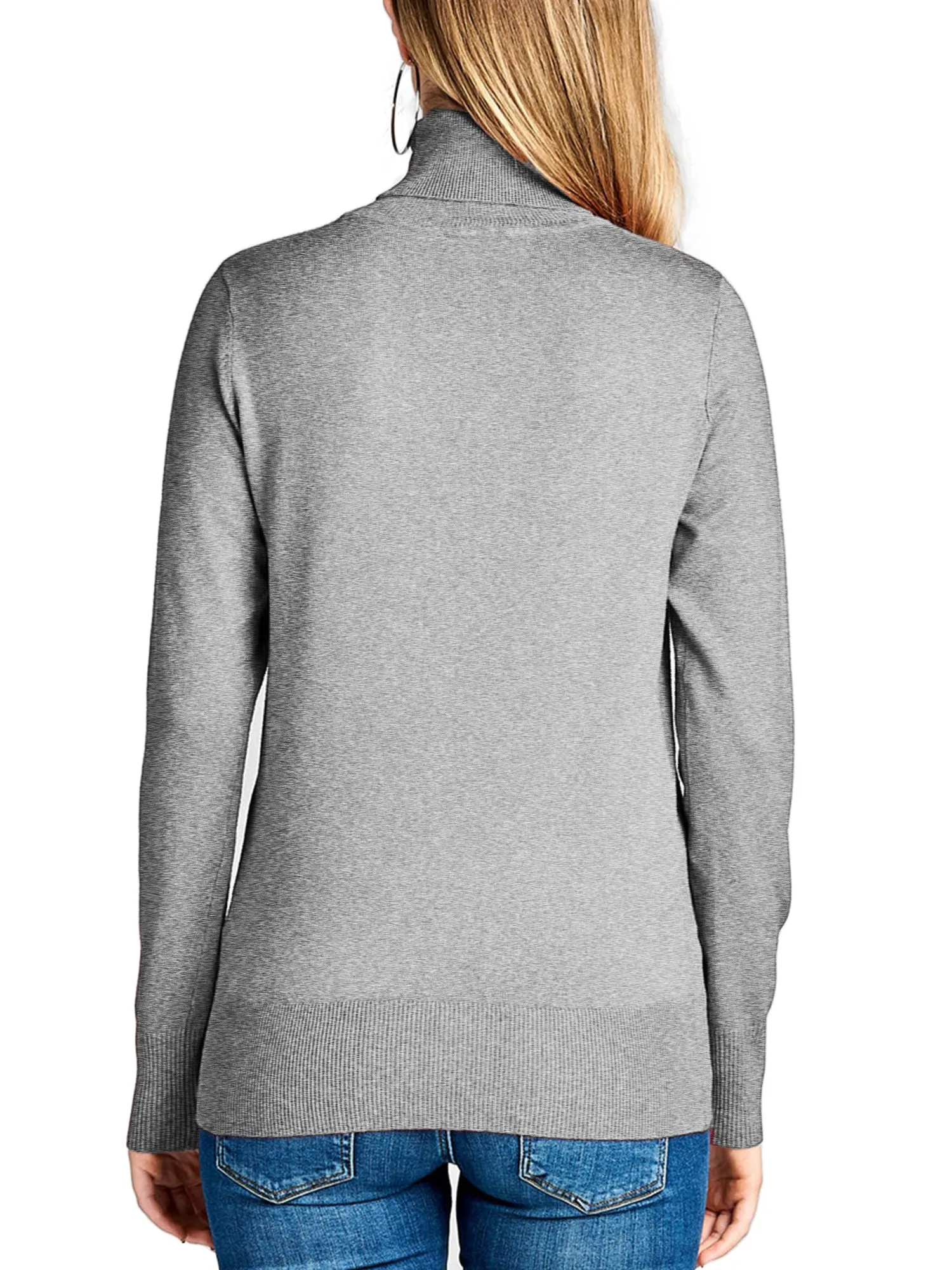 KOGMO Womens Solid Long Sleeve Turtleneck Knit Sweater (S-XL)