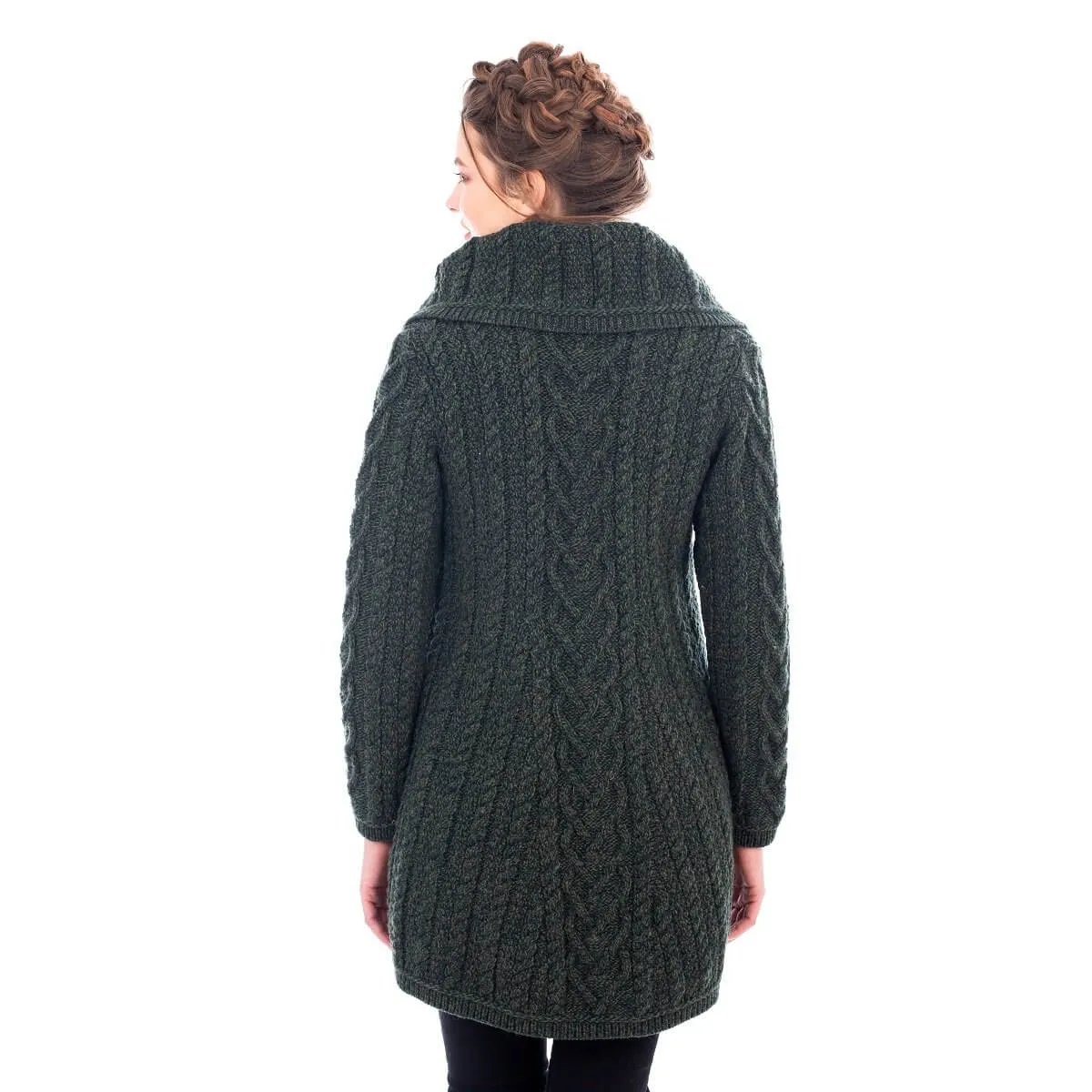 Ladies Irish Merino Wool A-Line Cardigan