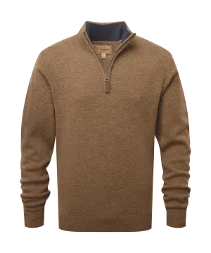 Lambswool Quarter Zip - Coffee