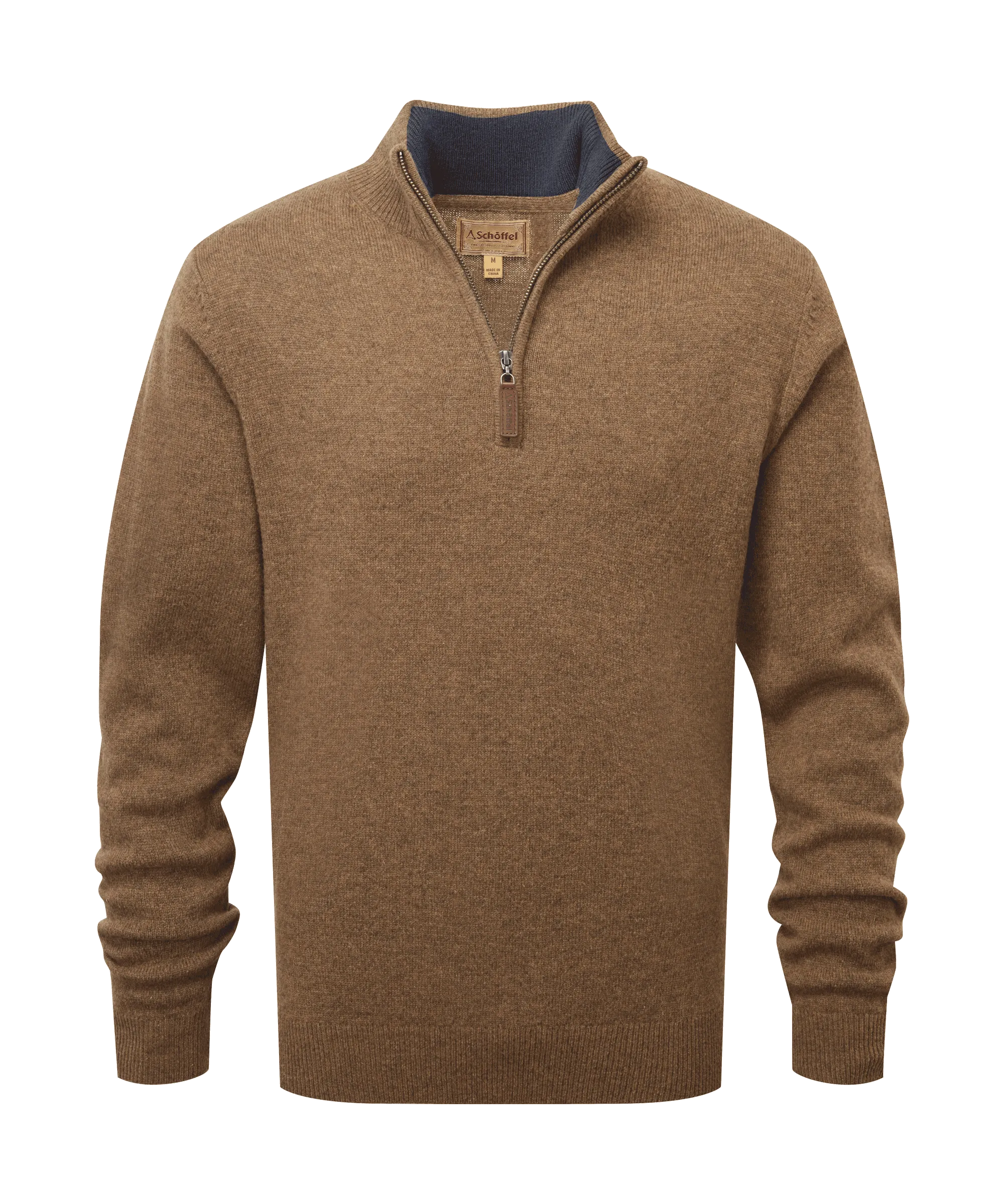 Lambswool Quarter Zip - Coffee