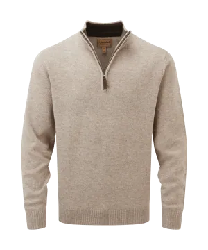 Lambswool Quarter Zip Jumper - Oat