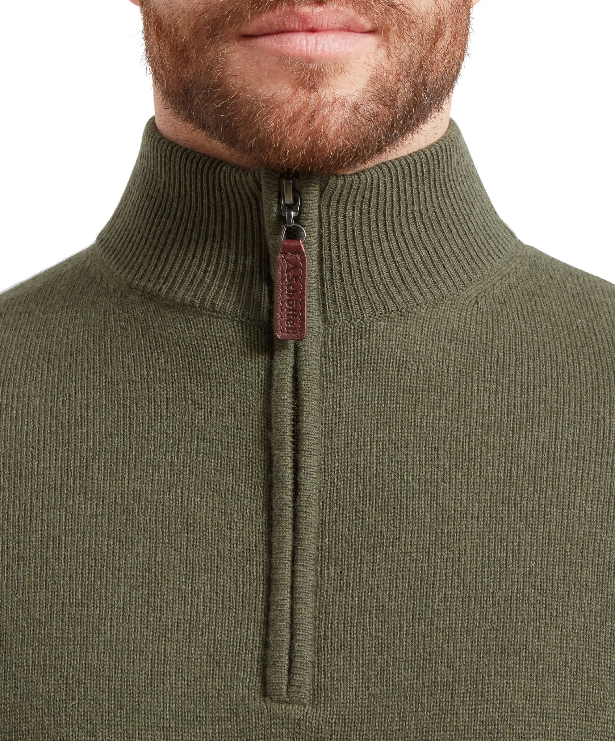 Lambswool Quarter Zip - Moss