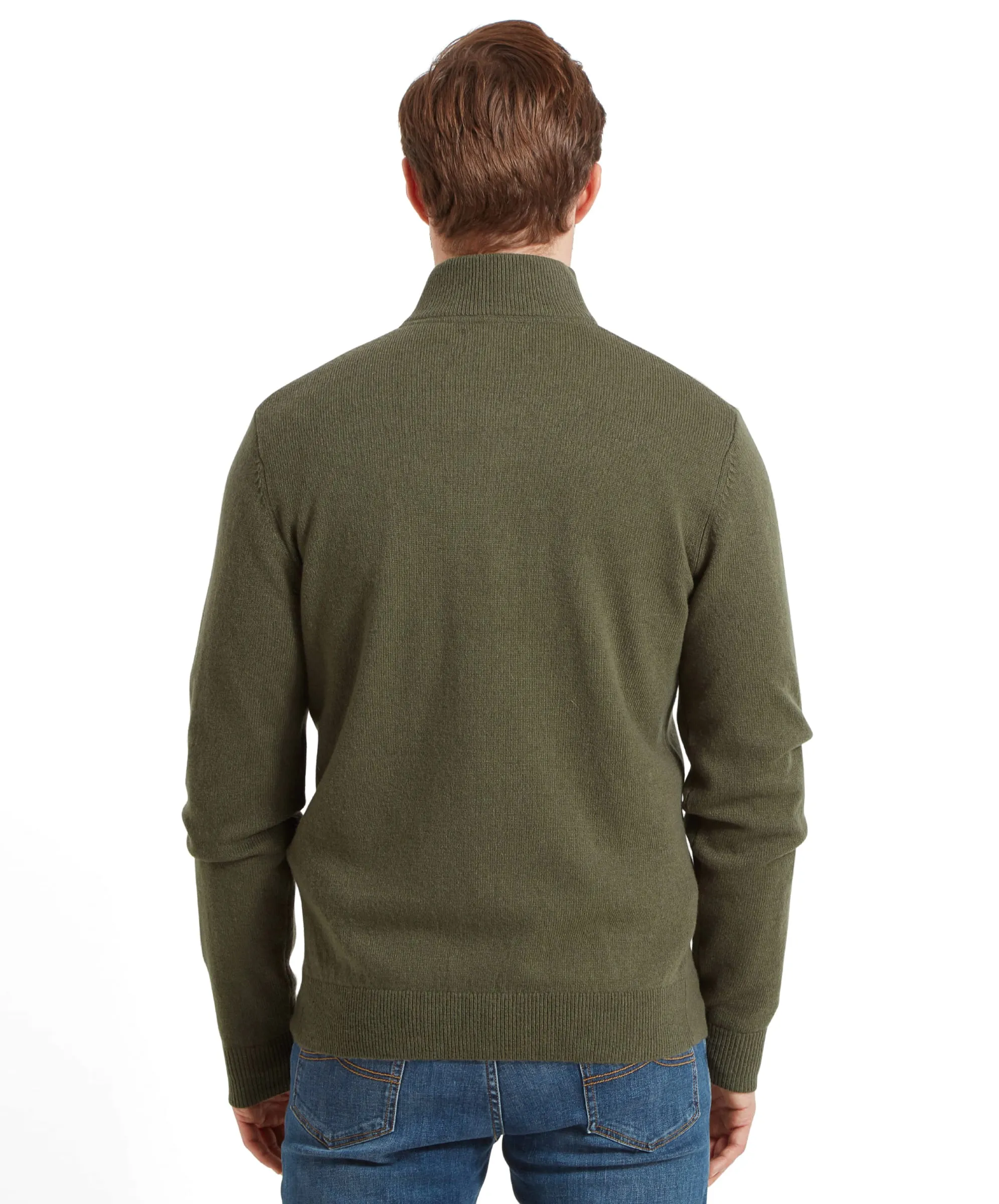 Lambswool Quarter Zip - Moss