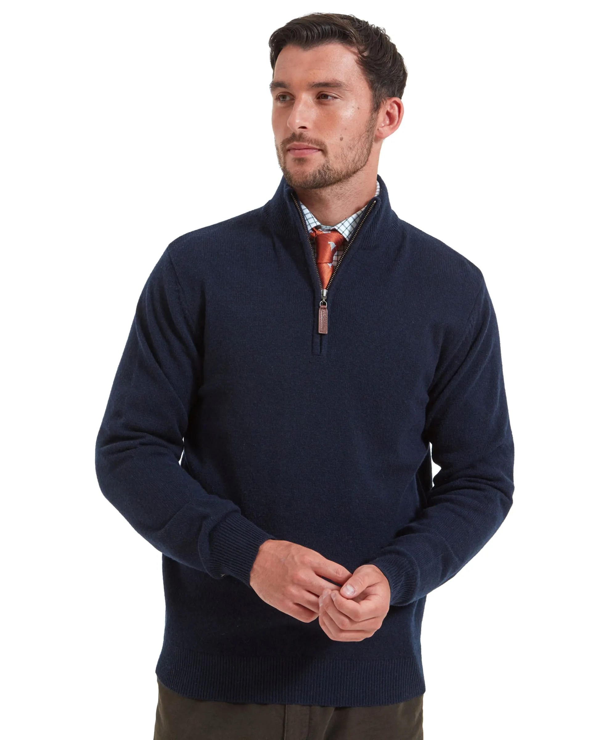 Lambswool Quarter Zip - Navy