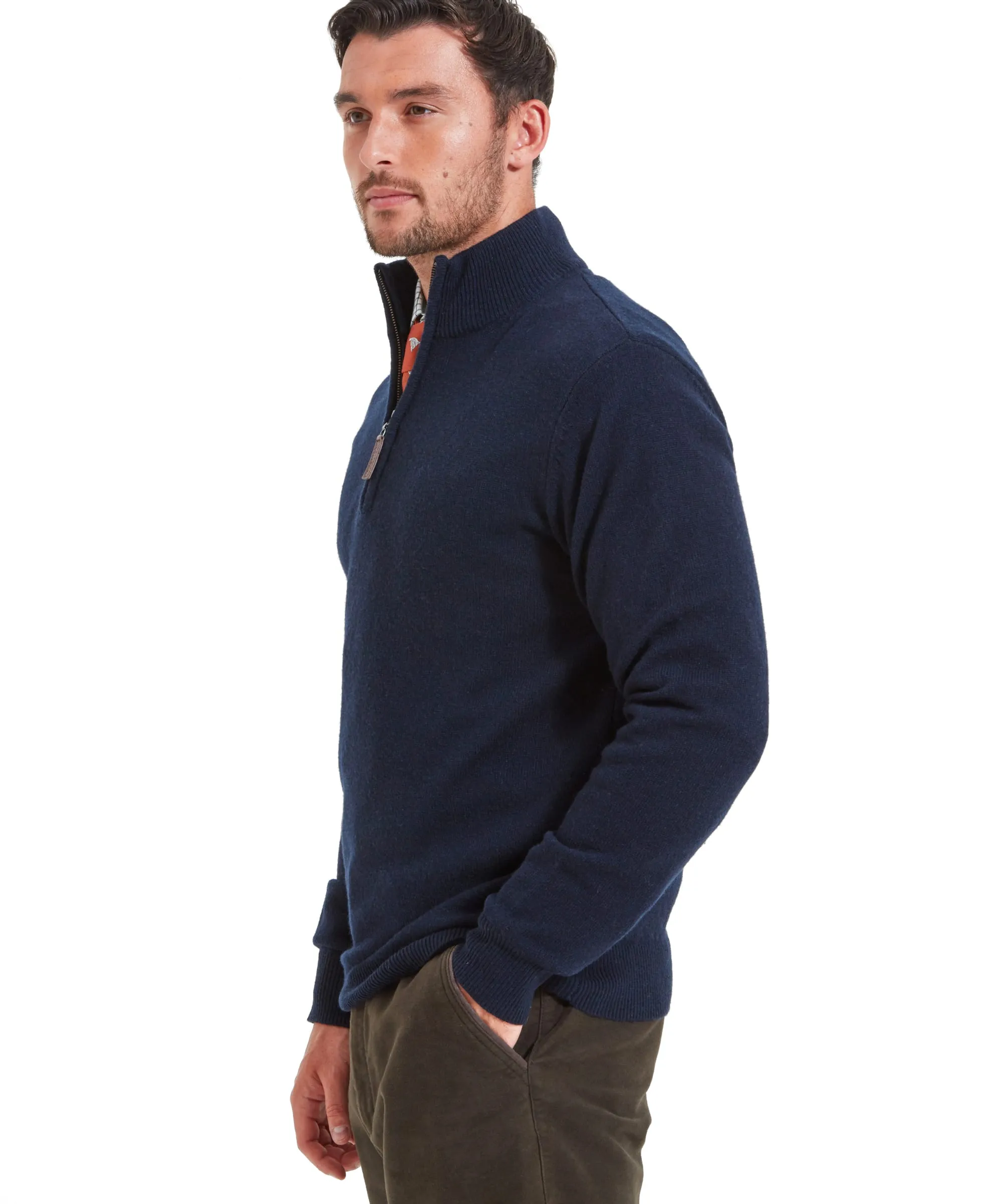 Lambswool Quarter Zip - Navy