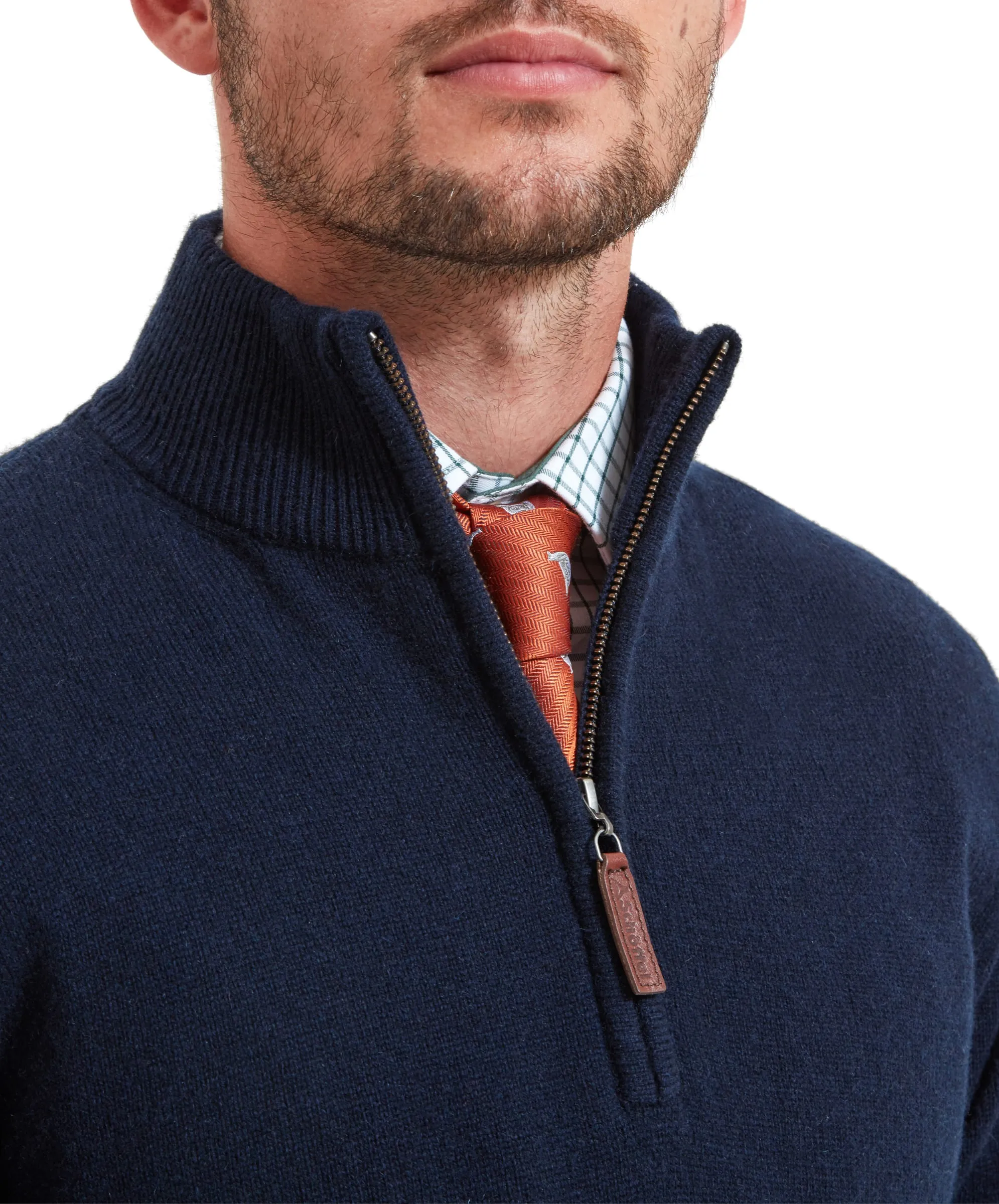 Lambswool Quarter Zip - Navy