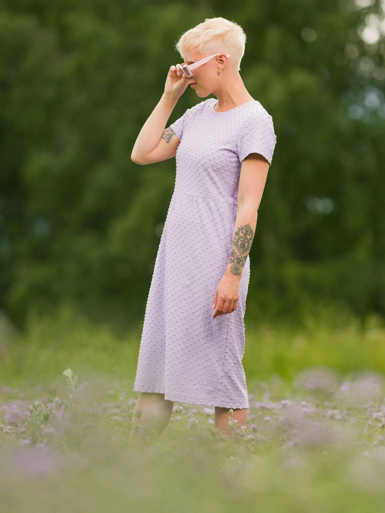 Larissa Dress Lavender Dot