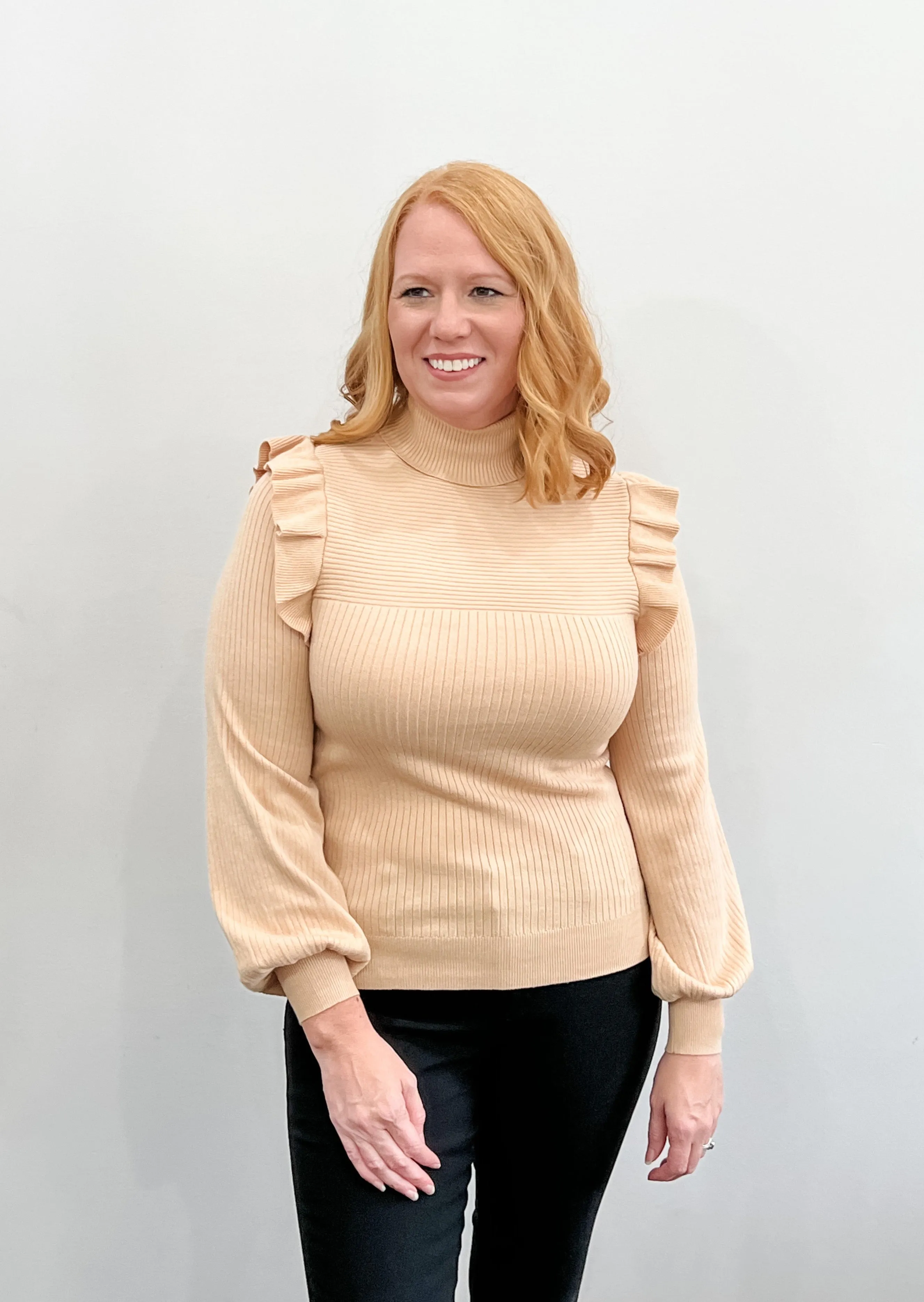 Leveling Up Turtleneck Sweater - Sand