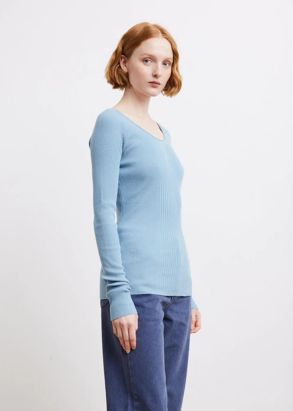 Long Sleeve Rib Knit Sweater