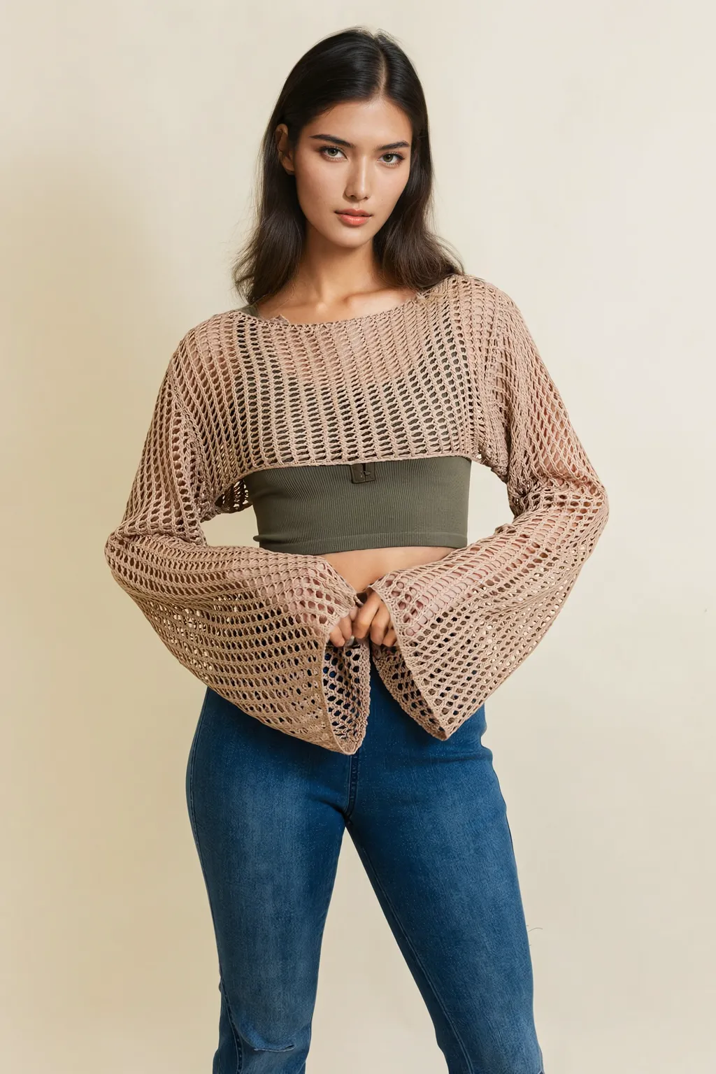 Loom Knitted Cropped Sweater