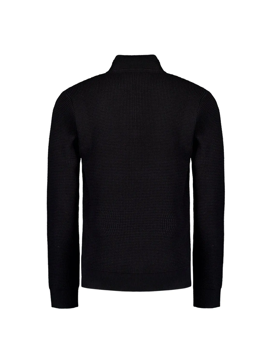 Luxury Half-Zip Sweater with Solid Jacquard: Elegant and Comfortable | Black