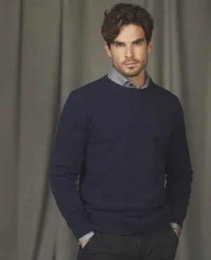 Magee - Cillian Crew Neck Jumper, Indigo Blue