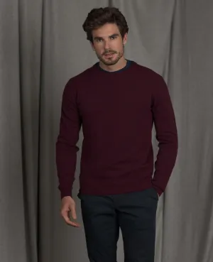 Magee - Cillian Merino Crew Neck Jumper, Burgundy