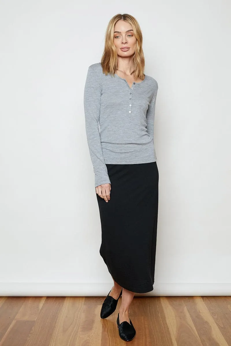 Marley Soft Merino Pull On Skirt Black Night