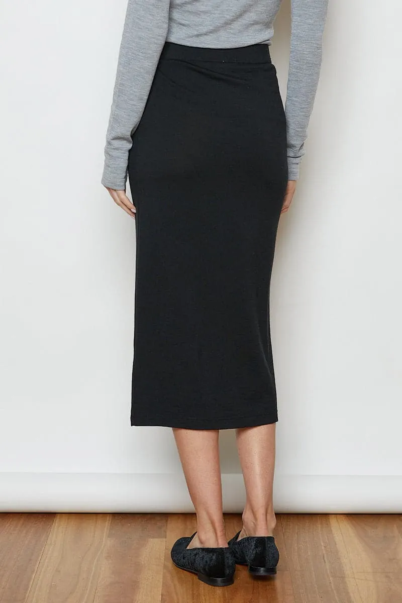 Marley Soft Merino Pull On Skirt Black Night