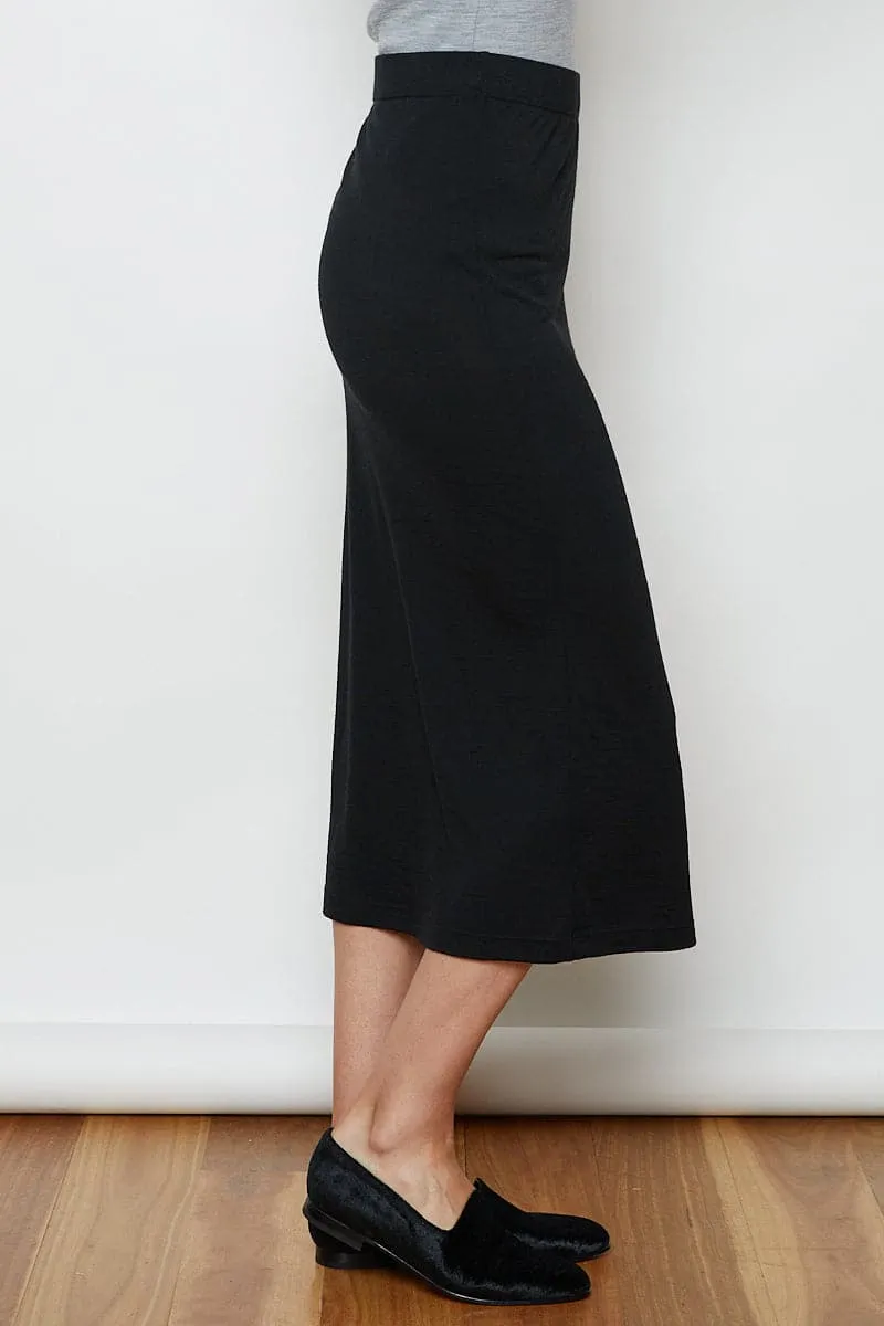 Marley Soft Merino Pull On Skirt Black Night