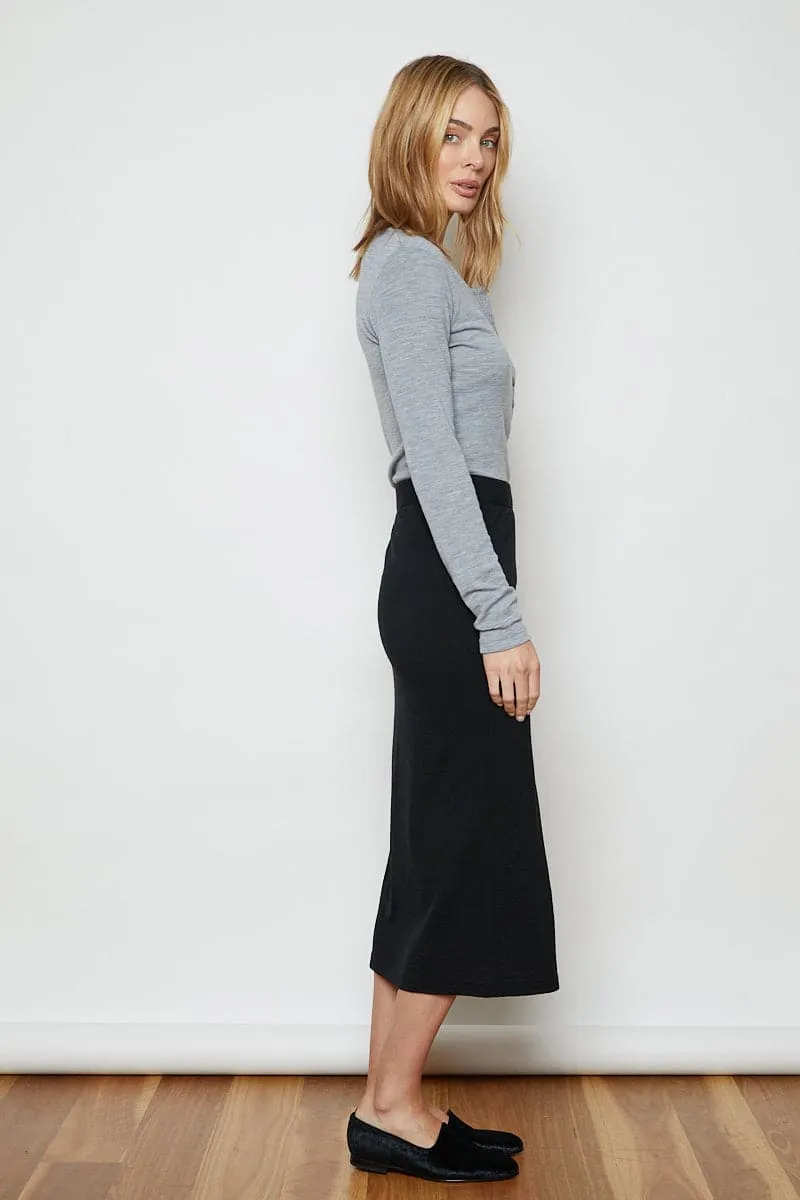 Marley Soft Merino Pull On Skirt Black Night