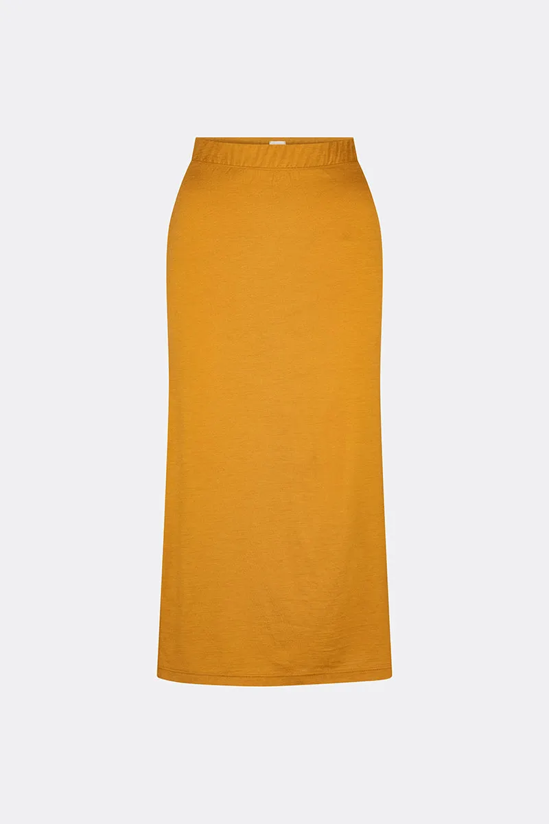 Marley Soft Merino Wool Pull On Skirt Ochre