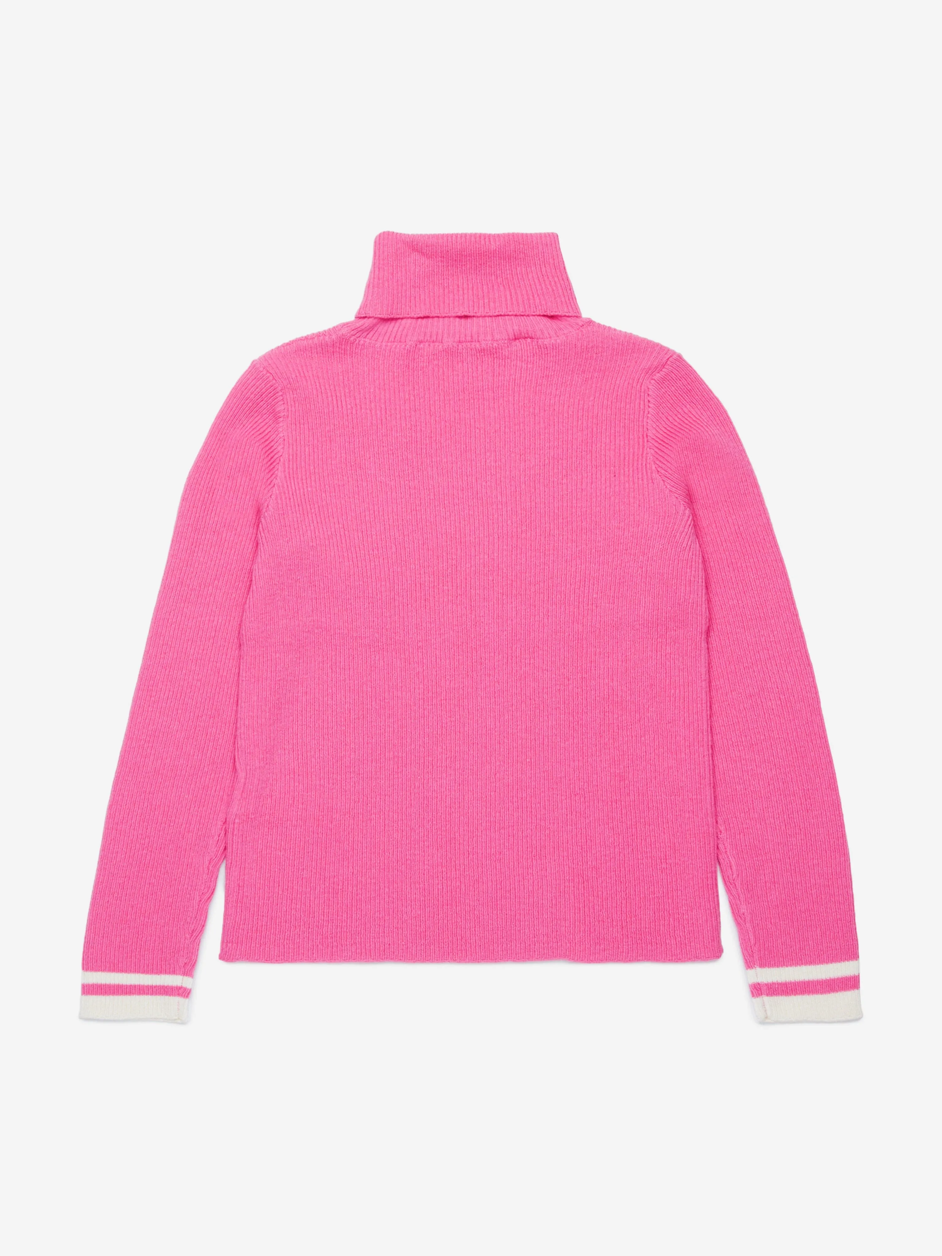 MARNI Girls Knitted Roll Neck Jumper in Pink