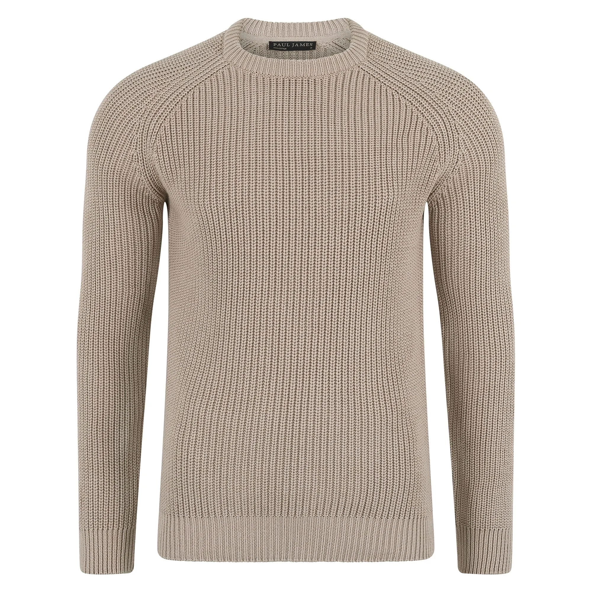 Mens Cotton Fisherman Rib Knit Jumper