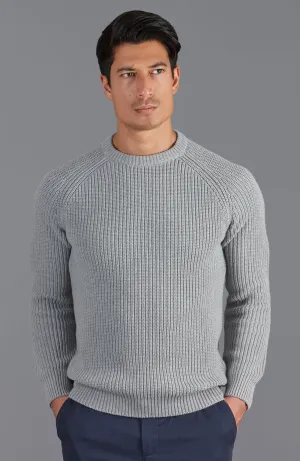 Mens Cotton Fisherman Rib Knit Jumper