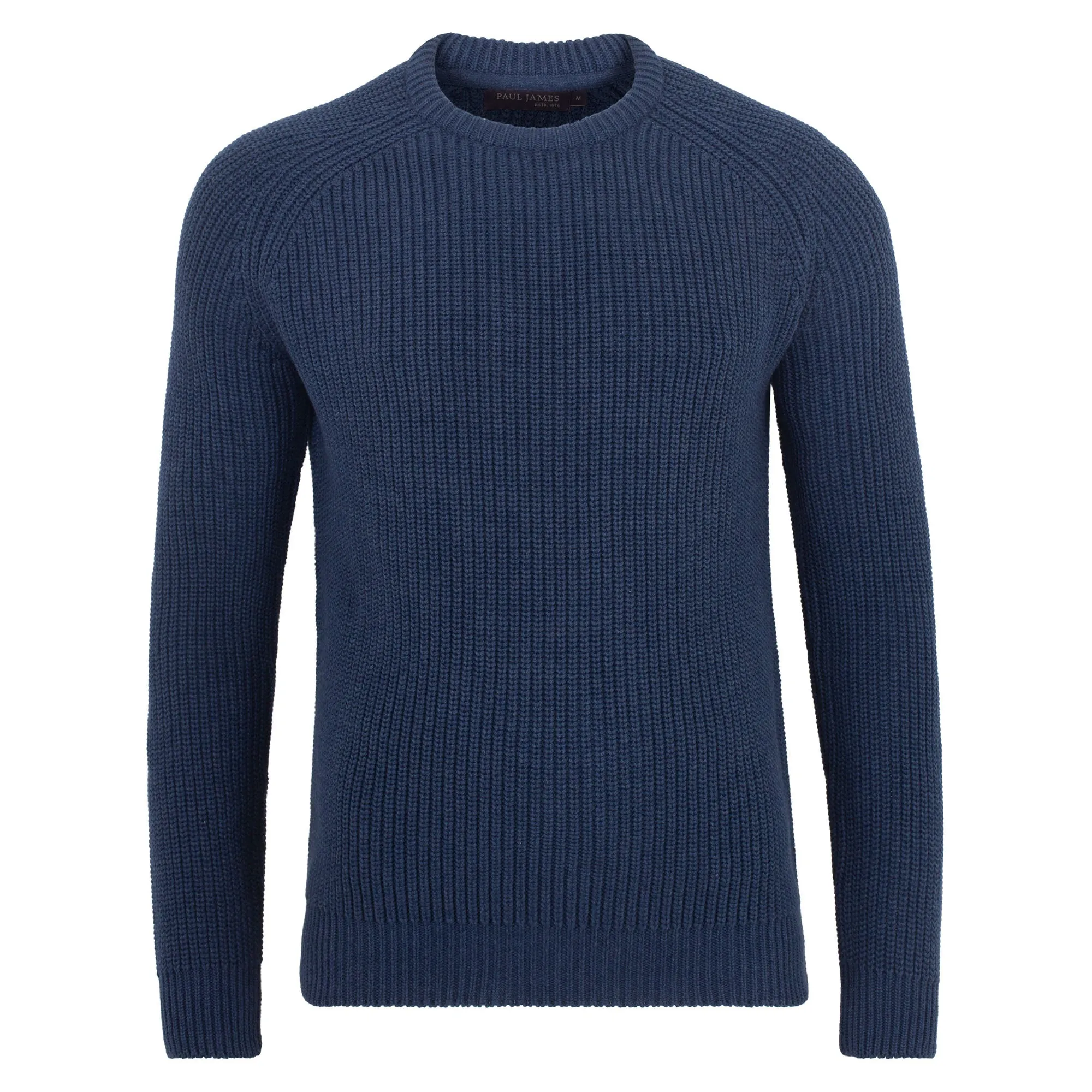 Mens Cotton Fisherman Rib Knit Jumper