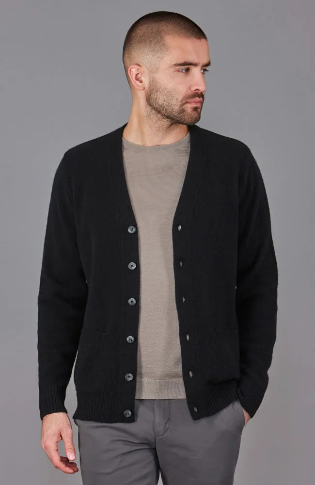 Mens Lambswool Two Pocket Cardigan