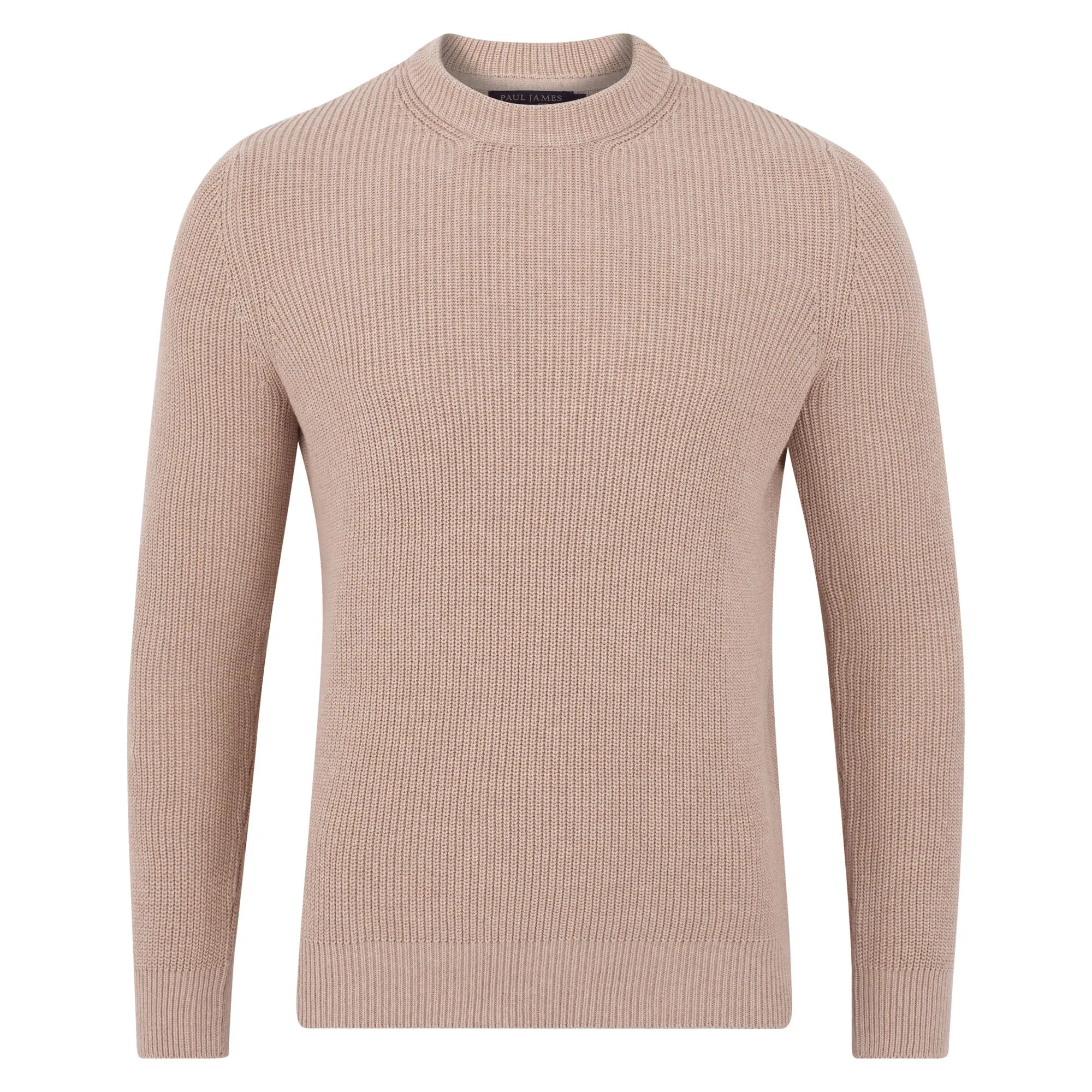 Mens Midweight Cotton Fisherman Rib Jumper