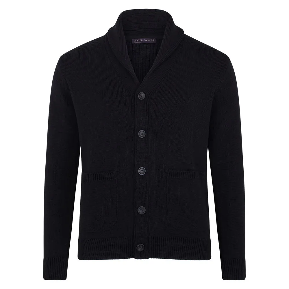 Mens Midweight Cotton Shawl Collar Cardigan