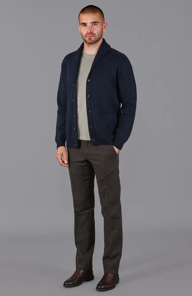 Mens Midweight Cotton Shawl Collar Cardigan