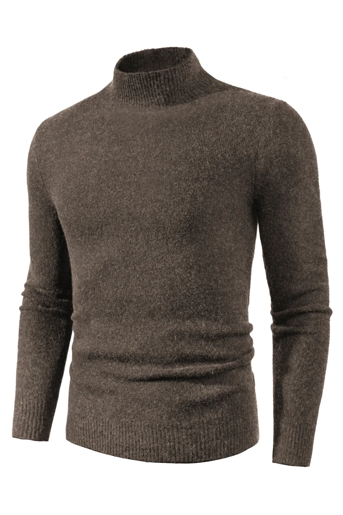 Men's Mock Turtleneck Sweater Long Sleeve Under Wool Blend Pullover Casual Sweaters