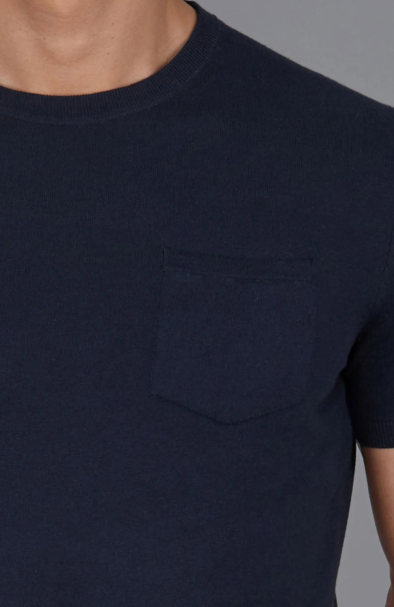 Mens Ultra Fine Cotton Knitted Pocket T-Shirt