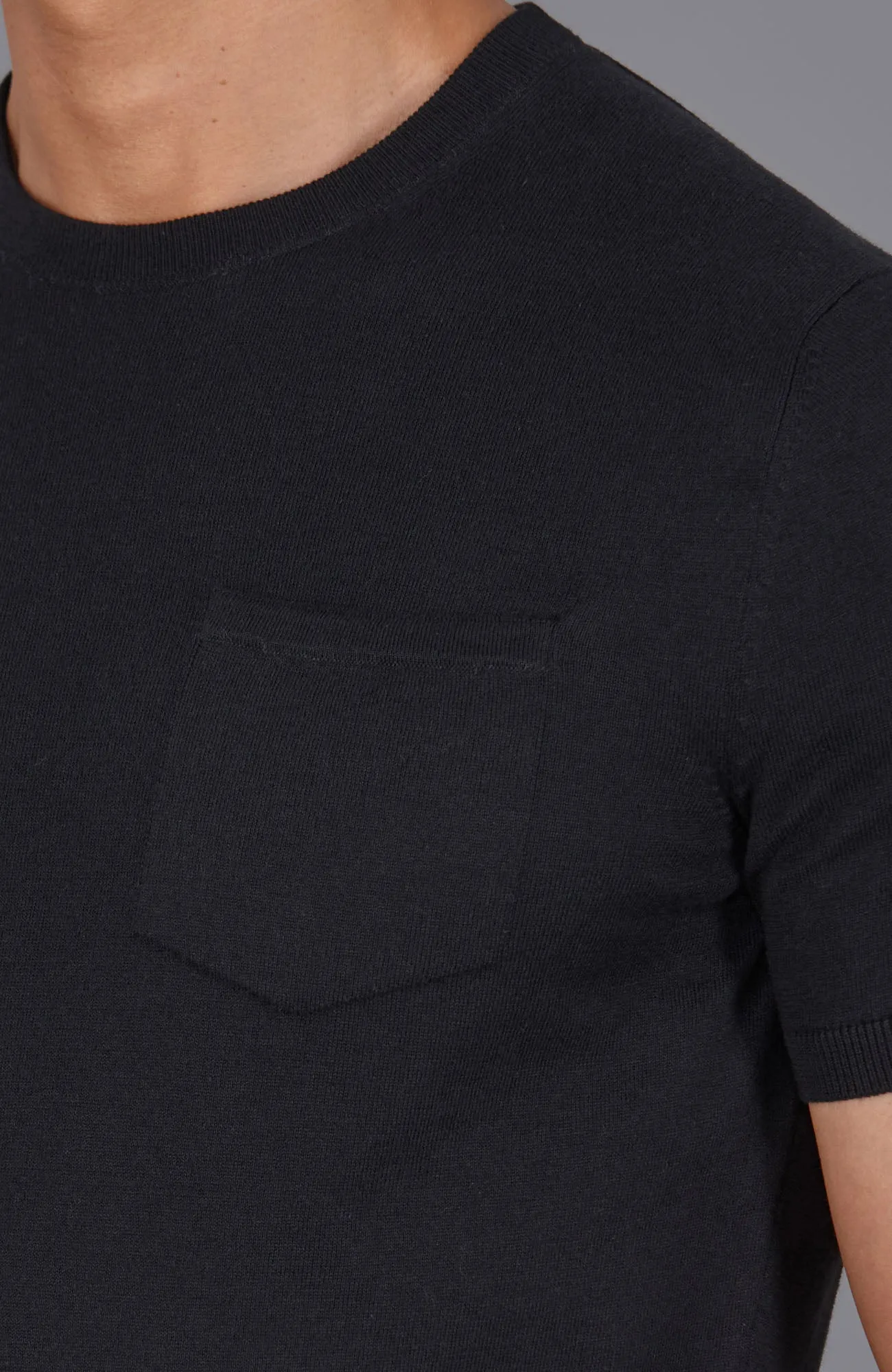 Mens Ultra Fine Cotton Knitted Pocket T-Shirt