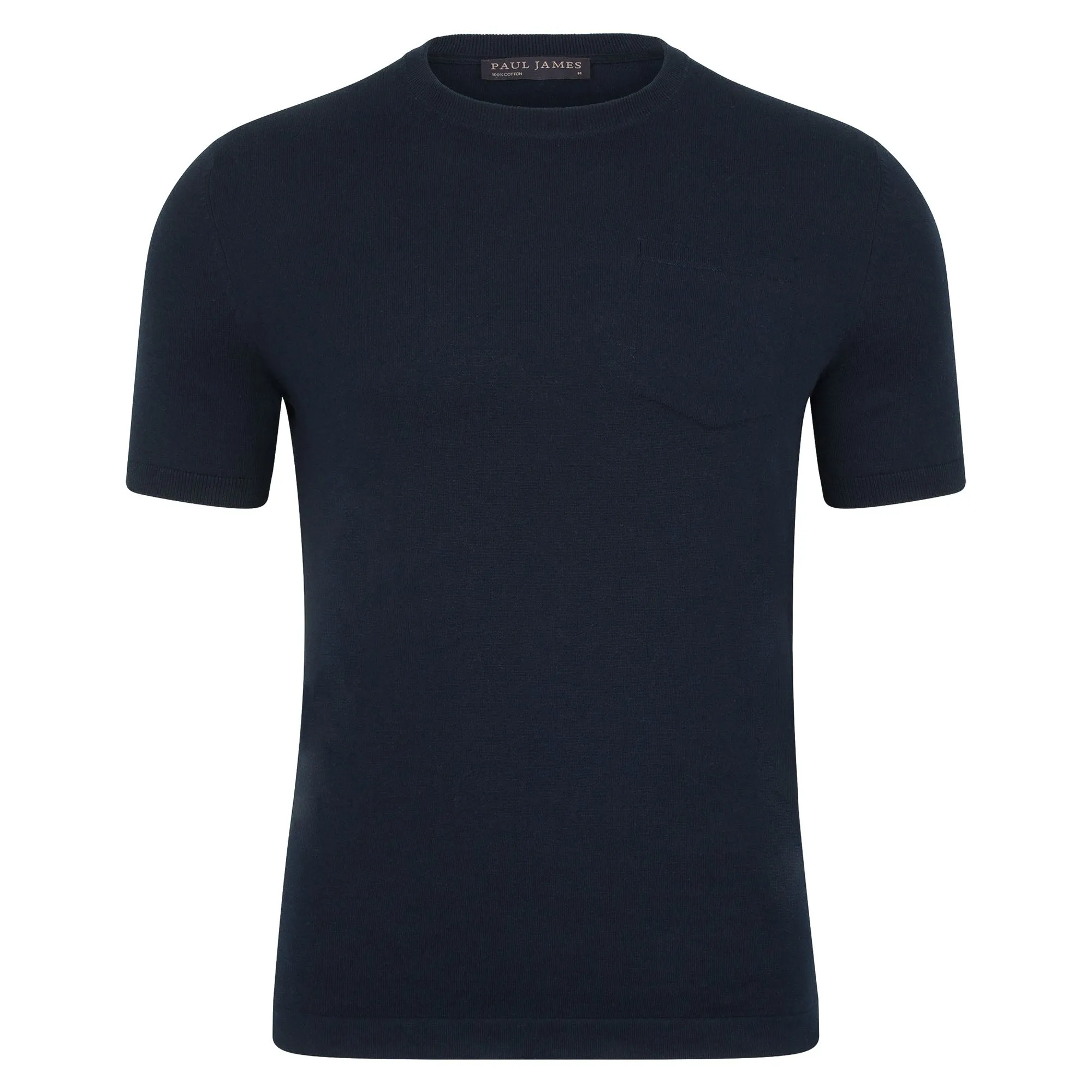 Mens Ultra Fine Cotton Knitted Pocket T-Shirt