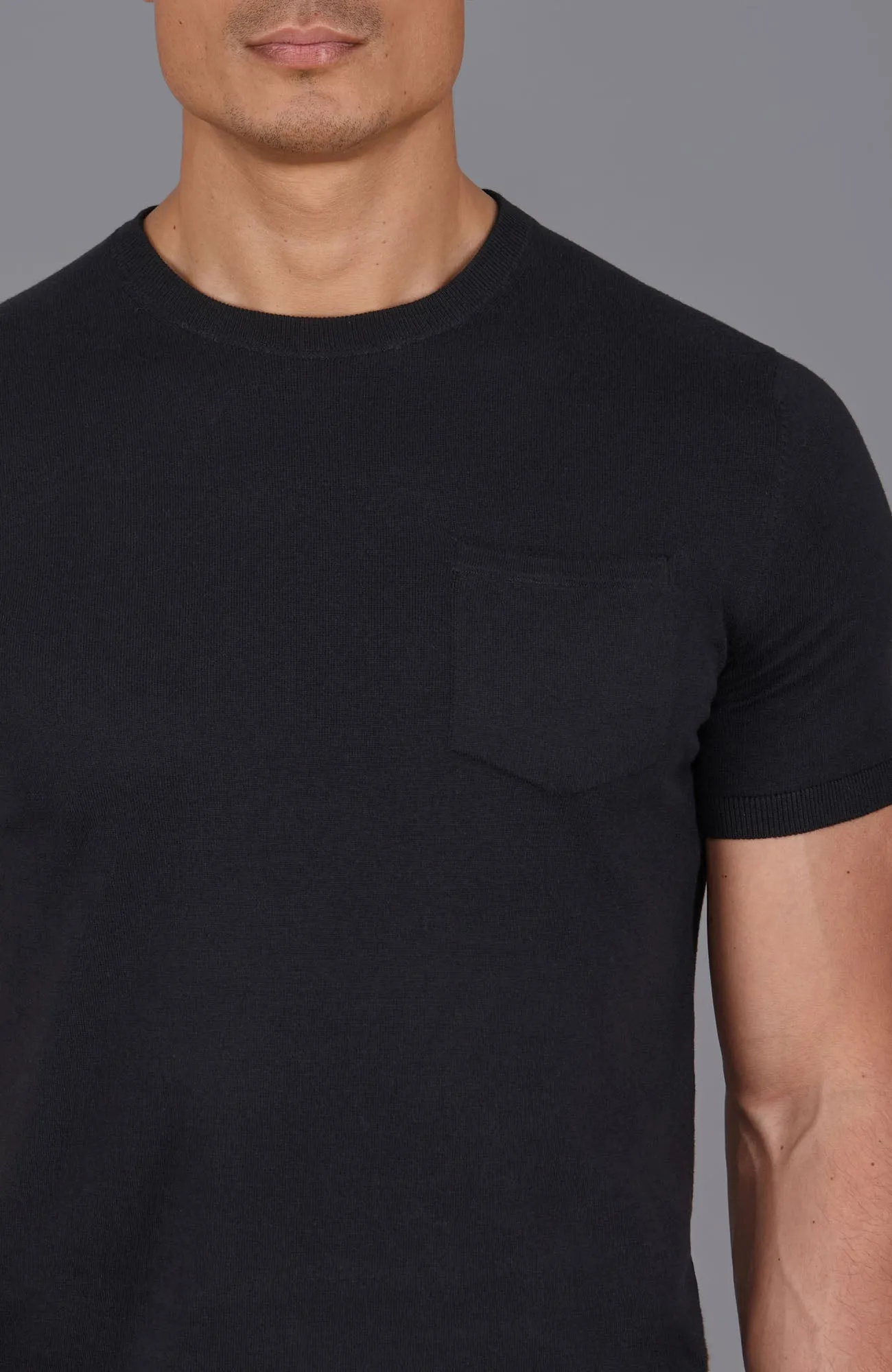 Mens Ultra Fine Cotton Knitted Pocket T-Shirt