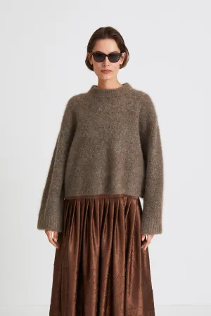 NICLAS SHORT SWEATER - BROWN