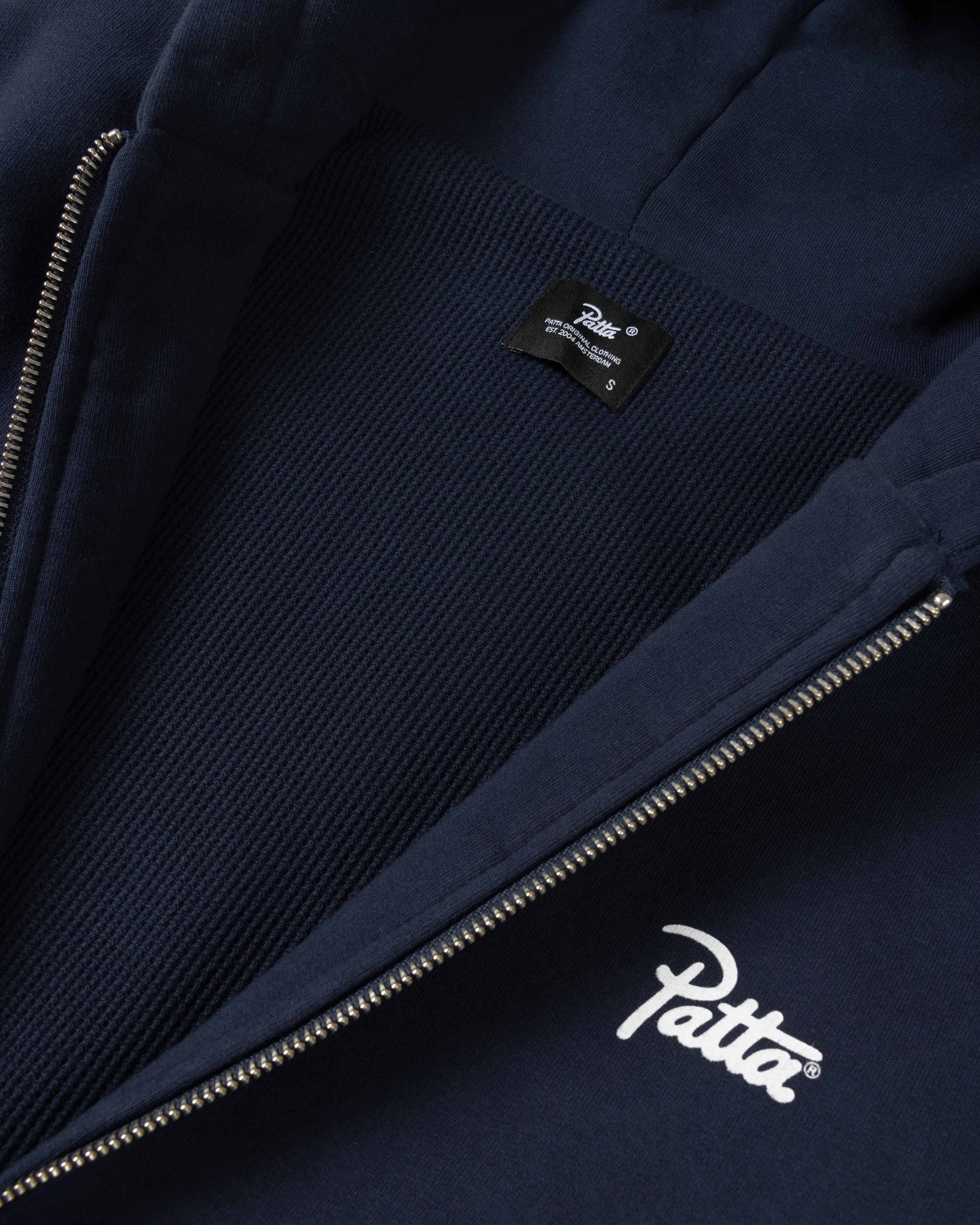 Patta Classic Zip Up Hooded Sweater (Black Iris)