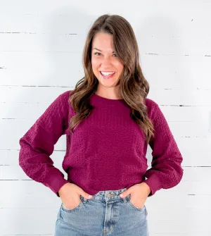 Percy Wine Textured Sweater