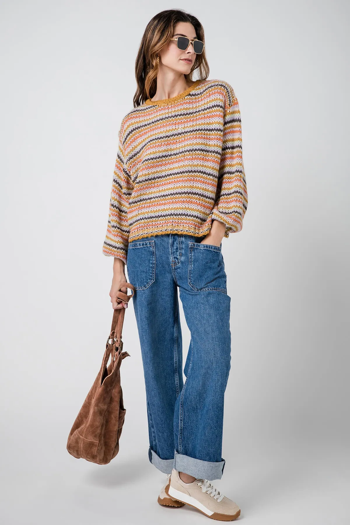 Pinch Striped Knit Pullover