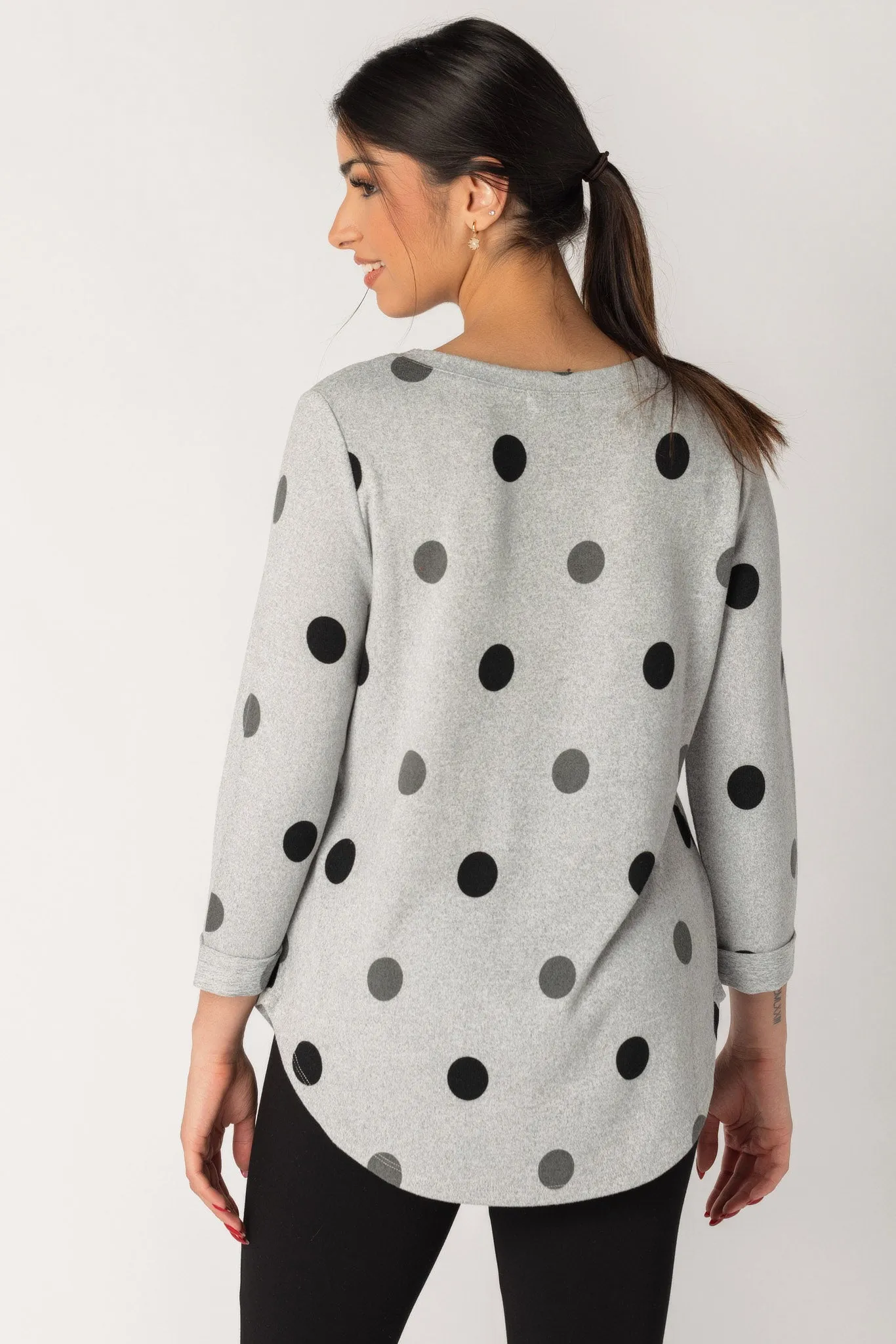 Polka Dot Supersoft Scoopneck Sweater