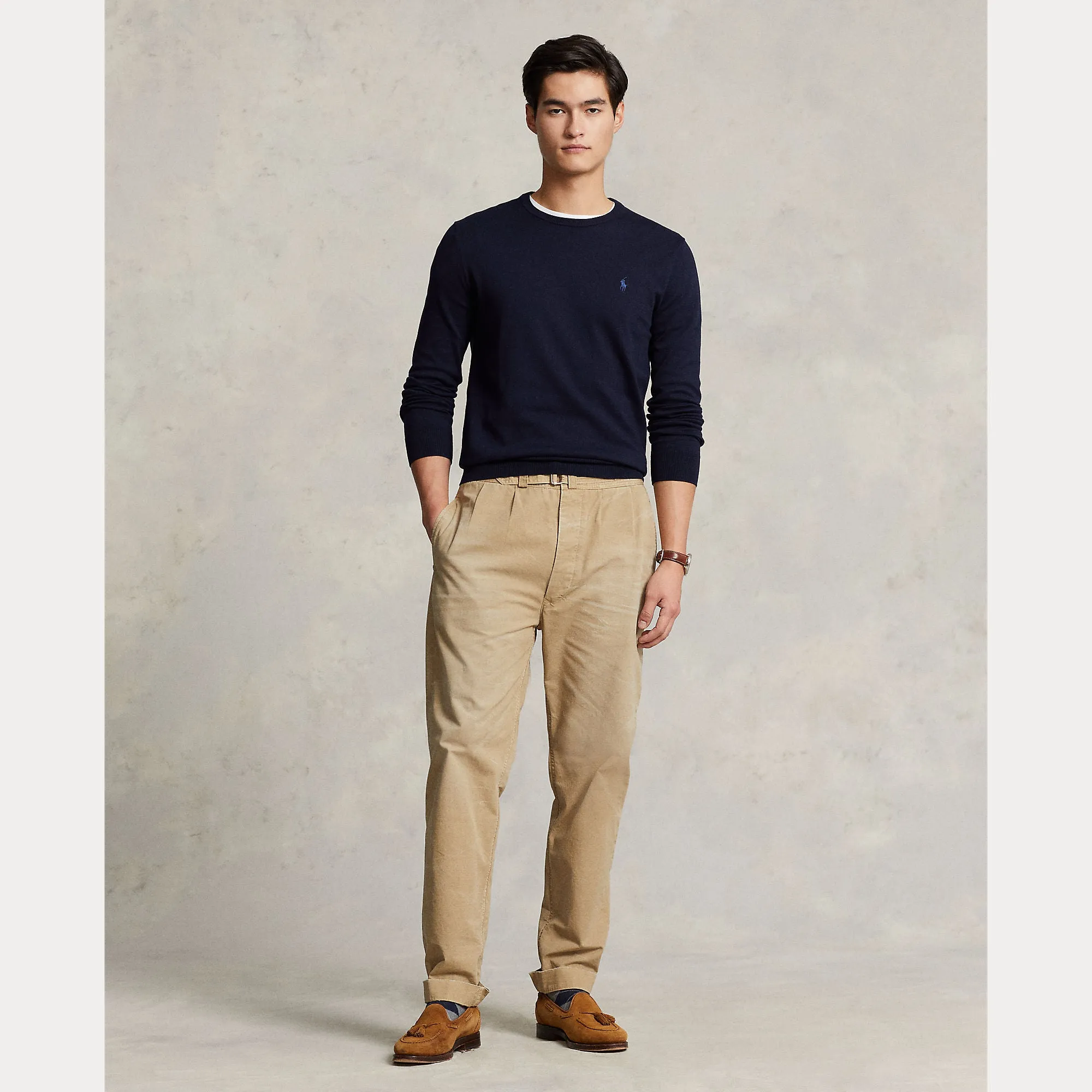 Polo Ralph Lauren Slim Fit Cotton Sweater - Navy