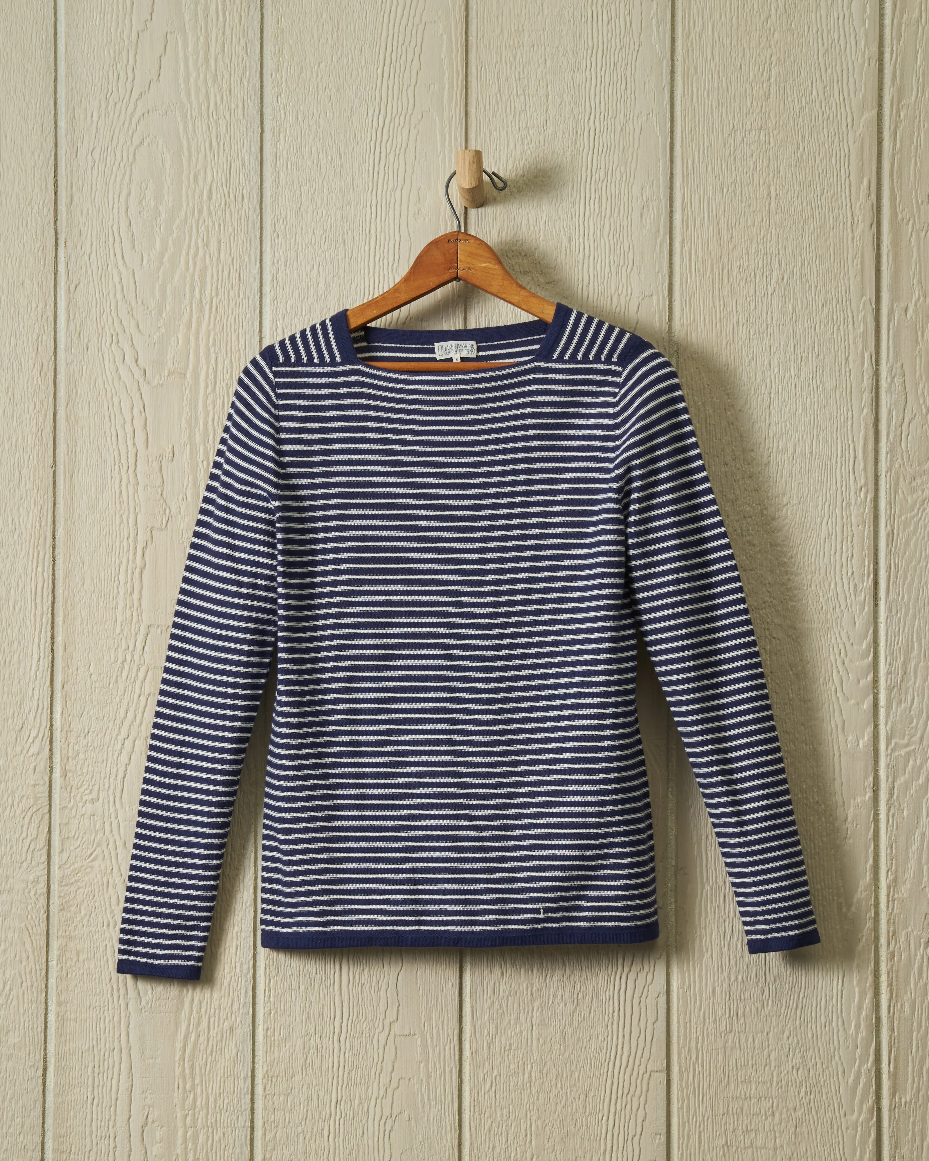 Riviera Sweater Knit Top in Navy/Cream