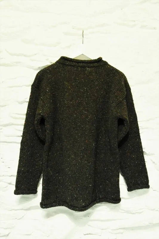 Roll neck jumper – Speckled dark green – Rossan Knitwear